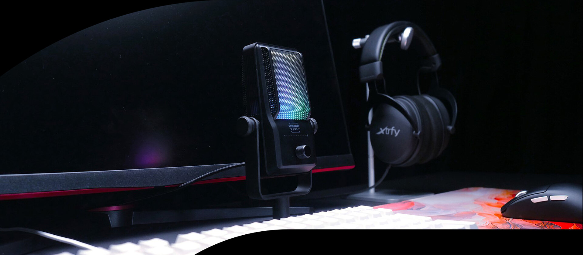 CHERRY XTRFY Ngale R | Premium Gaming Desktop Microphone - Cherry